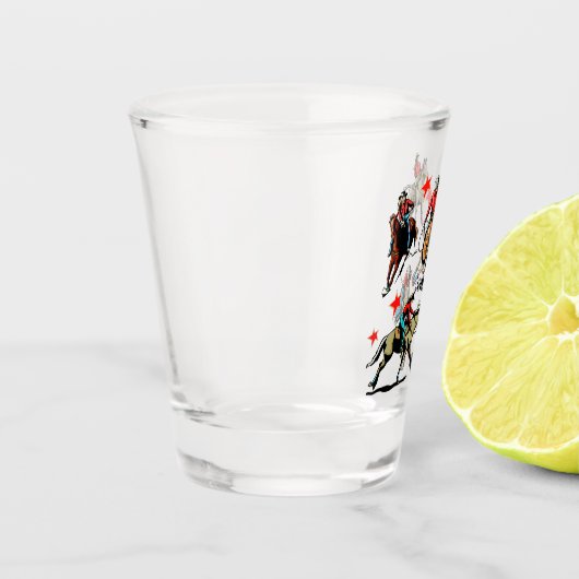 ウエスタンロデオ女性のカーボーイオンウマ ショットグラス (左)