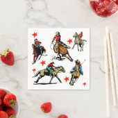 ウエスタンロデオ女性のカーボーイオンウマ スタンダードカクテルナプキン (インサイチュ)