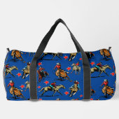 ウエスタンロデオ女性のカーボーイオンウマ ダッフルバッグ (裏面)