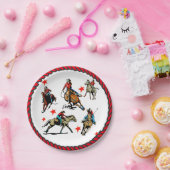 ウエスタンロデオ女性のカーボーイオンウマ ペーパープレート (パーティー)