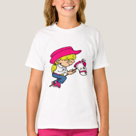 ウエスタンロデオ女性のカーボーイオンスティックホース Tシャツ