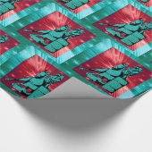 ウエスタンロデオ女性のカーボーイオンホースバレルレーシング ラッピングペーパー (角)