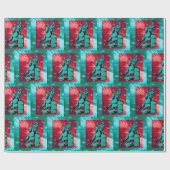 ウエスタンロデオ女性のカーボーイオンホースバレルレーシング ラッピングペーパー (フラット)