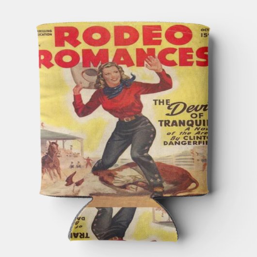 ウエスタンロデオ女性のカーボーイタイイングカーフレロデオロマンスカ 缶クーラー (裏面)