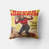 ウエスタンロデオ女性のカーボーイタイイングカーフレロデオロマンス クッション (裏面)