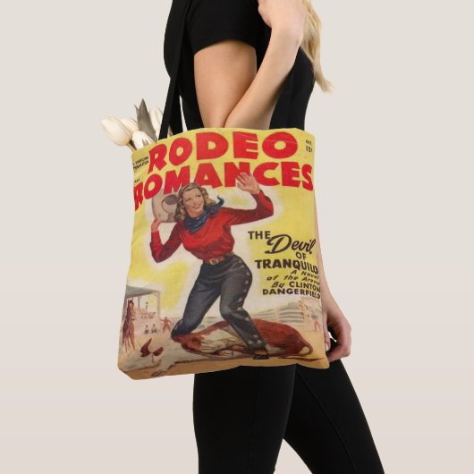 ウエスタンロデオ女性のカーボーイタイイングカーフレロデオロマンス トートバッグ (クローズアップ)