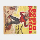 ウエスタンロデオ女性のカーボーイタイイングカーフレロデオロマンス フリースブランケット (正面(横))