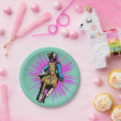 ウエスタンロデオ女性のカーボーイパーティー紙プレート ペーパープレート (パーティー)