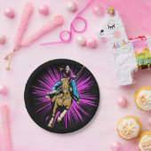 ウエスタンロデオ女性のカーボーイパーティー紙プレート ペーパープレート (パーティー)