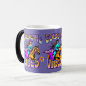 ウエスタンロデオ女性のカーボーイビーブスアンドホース モーフィングマグカップ (正面左)