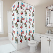 ウエスタンロデオ女性のカーボーイロデオクイーンオンホース シャワーカーテン (インサイチュ)