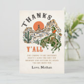 ウエスタンロデオ女性のカーボーイ誕生日サンキューカード サンキューカード (スタンド正面)