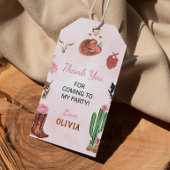 ウエスタンロデオ女性のカーボーイ誕生日サンキューユーラベル ギフトタグ