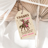 ウエスタンロデオ女性のカーボーイ誕生日サンキューユー ギフトタグ