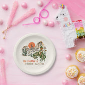 ウエスタンロデオ女性のカーボーイ誕生日紙プレート ペーパープレート (パーティー)