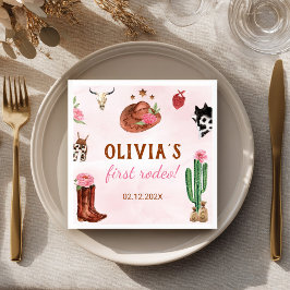 ウエスタンロデオ女性のカーボーイ誕生日 スタンダードカクテルナプキン