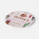 ウエスタンロデオ女性のカーボーイ誕生日 ペーパープレート (アングル)