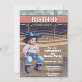 ウエスタンロデオ女性のカーボーイ1st誕生日 招待状 (正面)