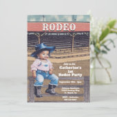ウエスタンロデオ女性のカーボーイ1st誕生日 招待状 (スタンド正面)