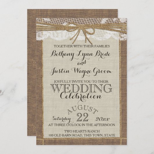 ウエスタンロマンスバーラップアンドレース 招待状 (正面/裏面)