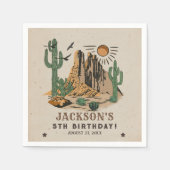 ウエスタンワイルドウエストカウボーイ誕生日ナプキン スタンダードカクテルナプキン (正面)