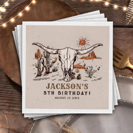 ウエスタンワイルドウエストカウボーイ誕生日ナプキン スタンダードカクテルナプキン