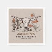 ウエスタンワイルドウエストカウボーイ誕生日ナプキン スタンダードカクテルナプキン (正面)