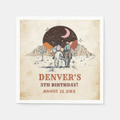 ウエスタンワイルドウエストカントリーカウボーイ誕生日ナプキンス スタンダードカクテルナプキン (正面)