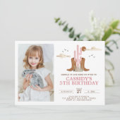ウエスタンワイルドウエストカントリー女性のカーボーイロデオ誕生日 招待状 (スタンド正面)