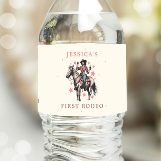 ウエスタンワイルドウエストカントリー女性のカーボーイ誕生日 ペットボトルラベル