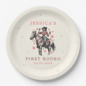 ウエスタンワイルドウエストカントリー女性のカーボーイ誕生日 ペーパープレート (正面)