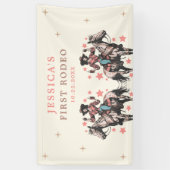 ウエスタンワイルドウエストカントリー女性のカーボーイ誕生日 横断幕 (縦)