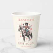 ウエスタンワイルドウエストカントリー女性のカーボーイ誕生日 紙コップ (正面)