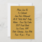 ウエスタンワイルドウエストパーティーテーマ招待状カウボーイ 招待状 (裏面)