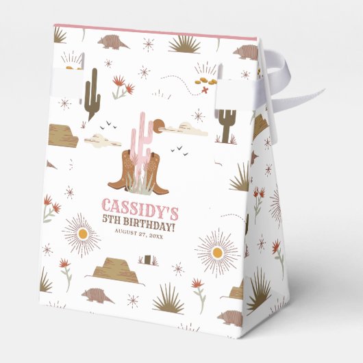 ウエスタンワイルドウエスト女性のカーボーイバースデーパーティー フェイバーボックス (裏面サイド)