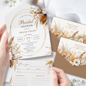 ウエスタンワイルドフラワーズブライダルシャワーレシピ オールインワン招待状