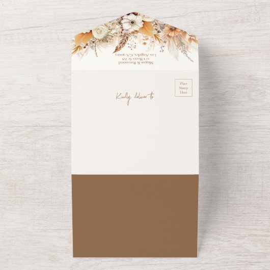 ウエスタンワイルドフラワーズブライダルシャワーレシピ オールインワン招待状 (外側)