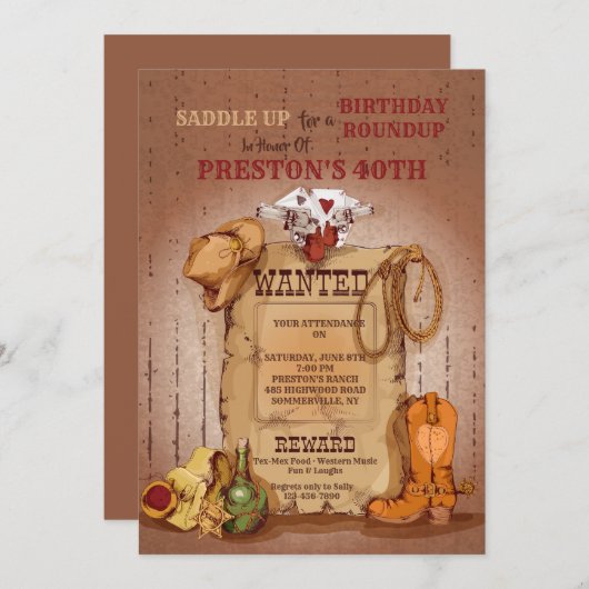 ウエスタンワンデッドポスター招待状 招待状 (正面/裏面)