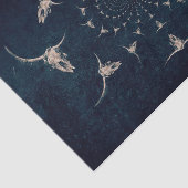 ウエスタンヴィンテージアンティークセピアダークブルーブルスカル 薄葉紙 (詳細)