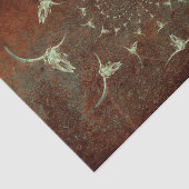 ウエスタンヴィンテージブグランジラウンティール(緑がかった色)ブルスカル 薄葉紙 (詳細)