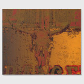 ウエスタンヴィンテージブルスカルサビットオレンジカントリー ラッピングペーパー (フラット)