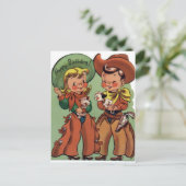 ウエスタンヴィンテージ誕生日はがき ポストカード (スタンド正面)