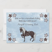 ウエスタン乗馬の女の子の誕生日招待状 招待状 (正面)