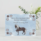 ウエスタン乗馬の女の子の誕生日招待状 招待状 (スタンド正面)