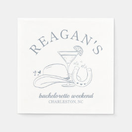 ウエスタン女性のカーボーイかわいい手描きバチェロレッテ スタンダードカクテルナプキン