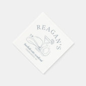 ウエスタン女性のカーボーイかわいい手描きバチェロレッテ スタンダードカクテルナプキン (角)