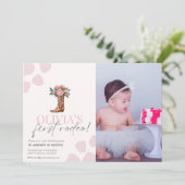 ウエスタン女性のカーボーイの最初の誕生日 招待状 (スタンド正面)