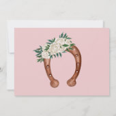 ウエスタン女性のカーボーイの最初の誕生日 招待状 (裏面)