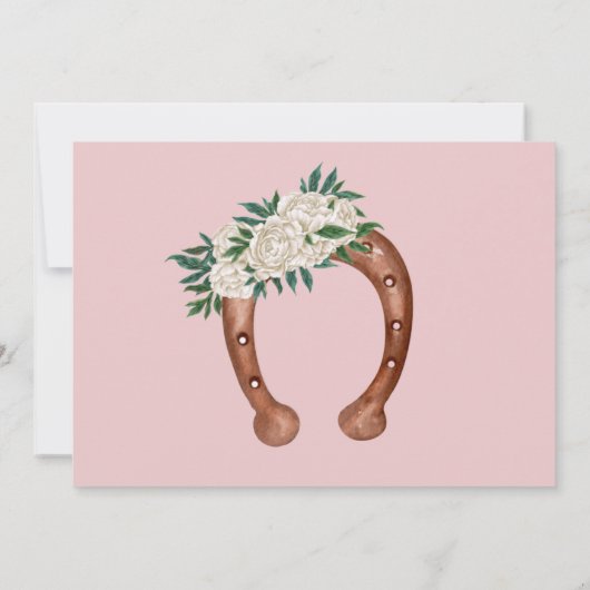 ウエスタン女性のカーボーイの最初の誕生日 招待状 (裏面)