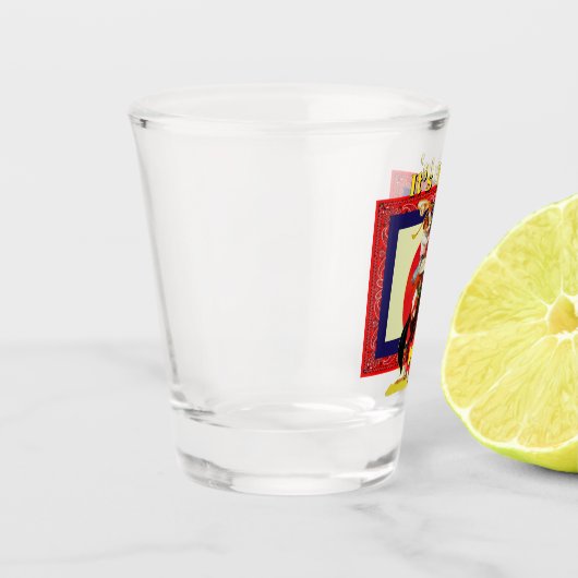 ウエスタン女性のカーボーイオンベアリングホースゲットウエスタン ショットグラス (左)